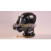 (FMJ081)Top quality full head Latex Rubber Gas Mask Hood with Zipper and Pipette inside conquer gas mask breathing control